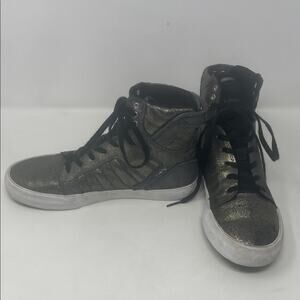 Supra Muska 001 Hightop Metallic Retro Skateboard Shoes Kid's 5/Women's 6.5